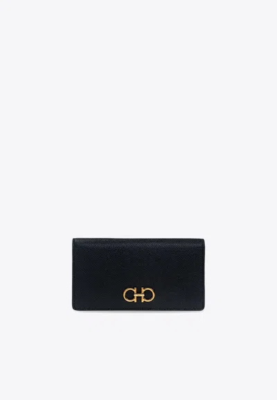 Ferragamo Gancini Continental Wallet In Black