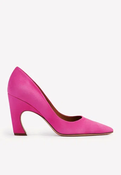 Chloé Oli 90 Suede Pumps In Fuchsia
