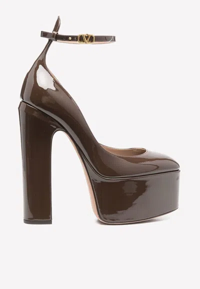 Valentino Tan-go Platform Pumps In Chocolate