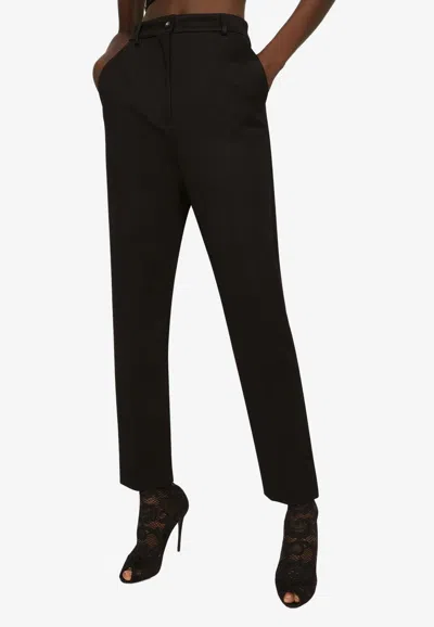 Dolce & Gabbana Milano-stitch Cigarette Pants In Black