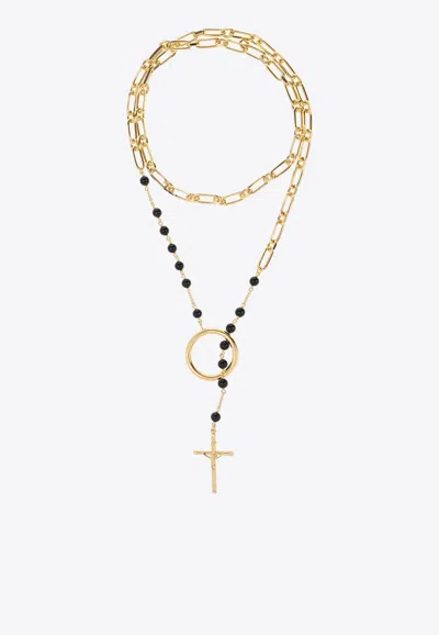 Dolce & Gabbana Rosary Chain Necklace In Gold