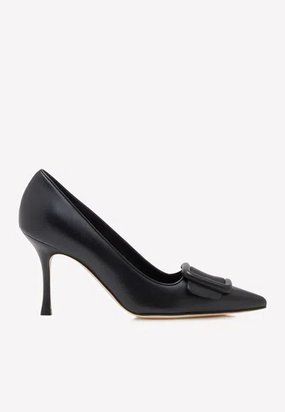 Manolo Blahnik Maysalepump 90 Pointed Pumps In Nappa Leather In Black