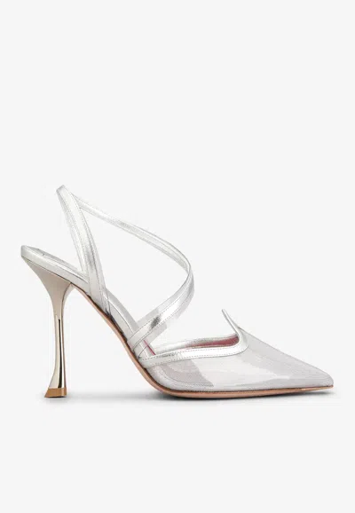 Roger Vivier 100mm Metallic-effect Pointed Pumps In Silver