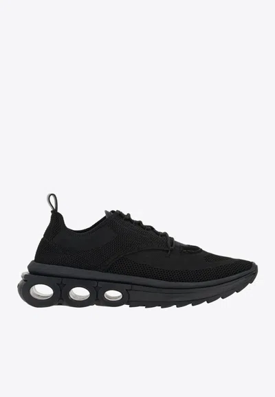 Ferragamo Sneakers Mit Gancini-schild In Black