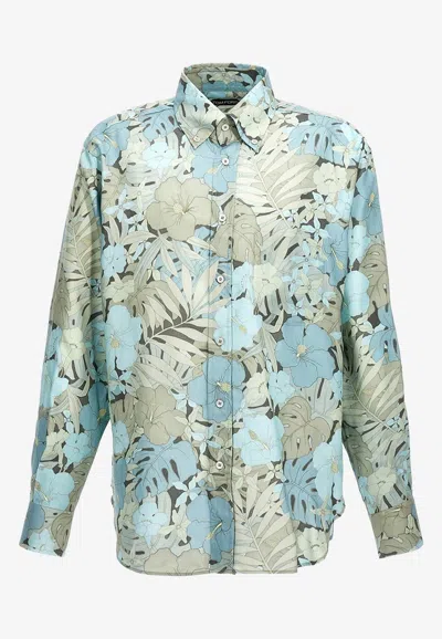 Tom Ford Floral-print Lyocell-blend Shirt In Multicolor