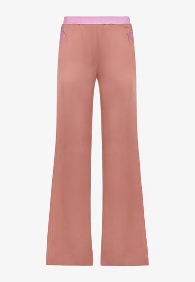 Tom Ford Wide-leg Pants In Double-faced Satin In Pink
