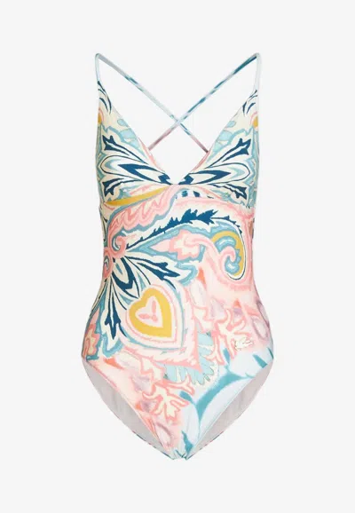Etro All-over Graphic-print Swimsuit In Multicolor