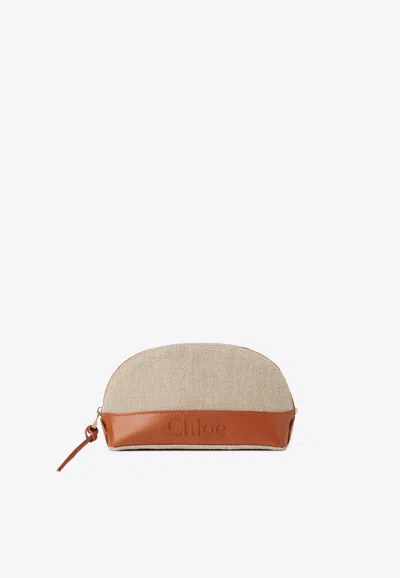 Chloé Sense Travel Pouch In Caramel