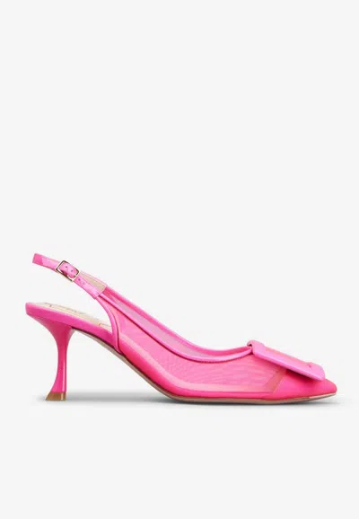 Roger Vivier Viv' In The City 65 Slingback Pumps In Pink