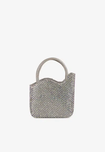 Le Silla Mini Gilda Crystal-embellished Top Handle Bag In Metallic