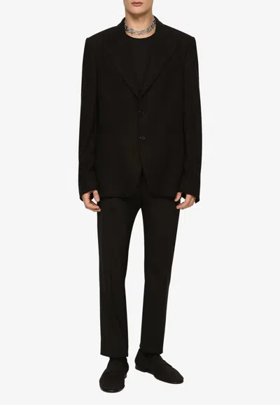 Dolce & Gabbana Single-breasted Peak-lapeled Blazer In Black