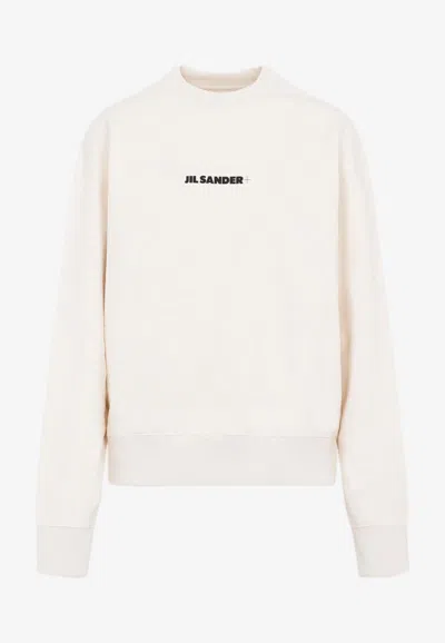 Jil Sander Ivory Cotton Sweatshirt In Neutral