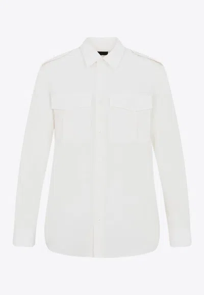 Nili Lotan Jeanette Long-sleeved Shirt In Silk In White
