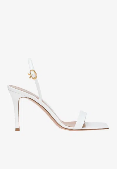 Gianvito Rossi Vernice 85 Patent-leather Slingback Sandals In White