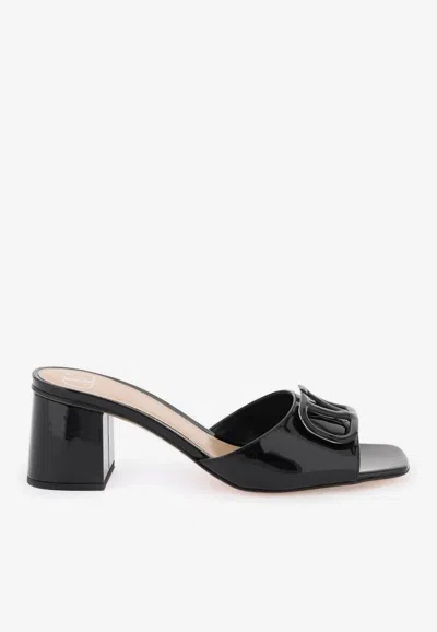 Valentino Garavani Vlogo Signature Slide Sandals In Black