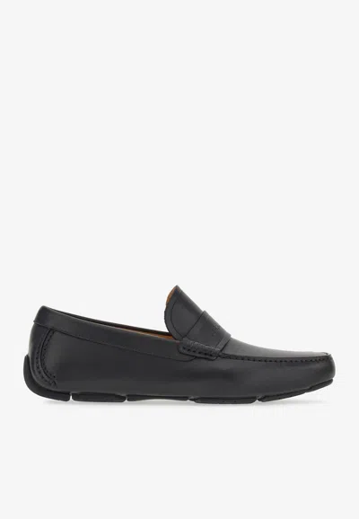 Ferragamo Felix Driver Loafers In Black