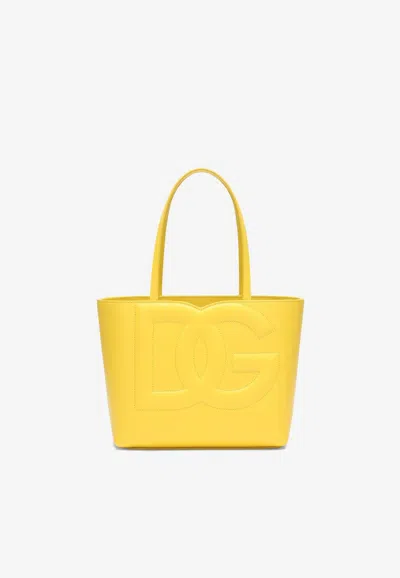 Dolce & Gabbana Small Dg Logo Tote Bag In Yellow