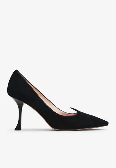 Roger Vivier I Love Vivier Heart-shaped Suede Pumps In Black