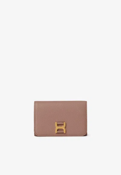 Chloé Medium Marcie Compact Wallet In Beige