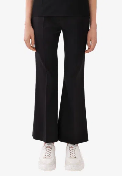 Chloé Black Pants With High Waist And Wide Leg In Viscose Blend Stretch Woman In Black