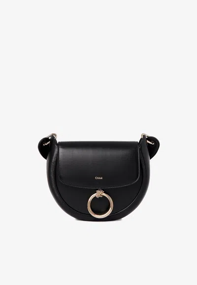 Chloé Chloe Black Leather Small Arlene Crossbody Bag In Black