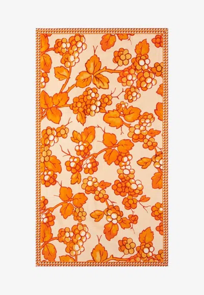 Etro Berry Print Beach Towel In Orange