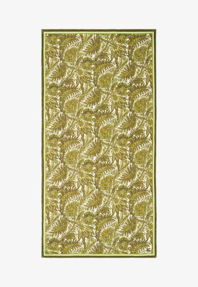 Etro Floral Print Beach Towel In Green