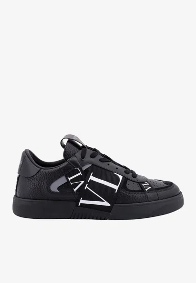 Valentino Garavani Vltn Ribbon Sneakers In Black