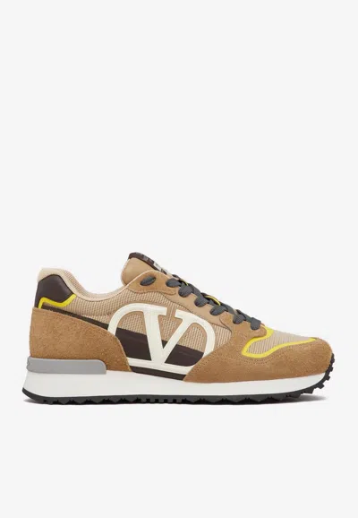 Valentino Vlogo Netrunner Sneakers In Beige