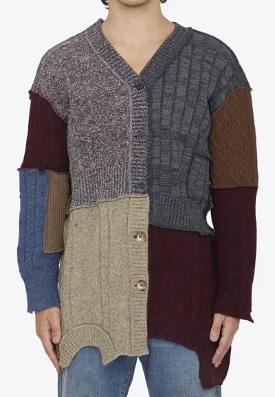 Dolce & Gabbana Patchwork Distressed Cardigan In Multicolor