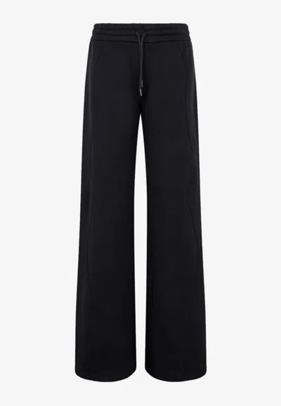 Off-white Flared Jersey Track Pants In Black