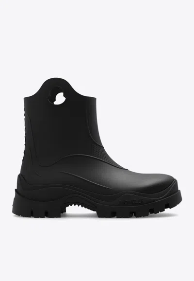 Moncler Ankle-height Boots With Textured Grip And Rugged Sole In Black