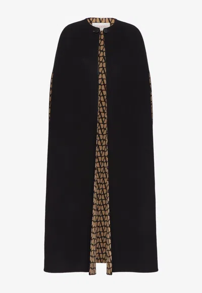 Valentino Toile Iconographe Reversible Wool Cape Coat In Multicolor