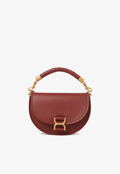 Chloé Marcie Chain Flap Top Handle Bag In Brown
