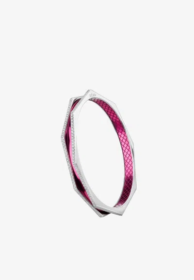 Eéra Tubo Diamond Bracelet In 18-karat White Gold In Pink