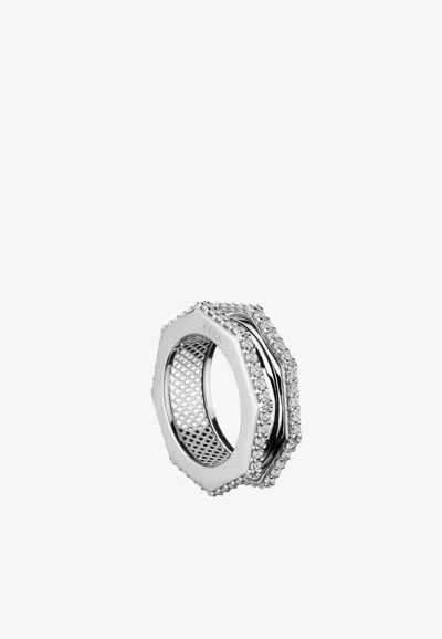 Eéra Tubo Diamond Ring In 18-karat White Gold In Silver