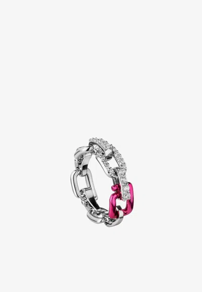 Eéra 18k White Gold Reine Ring In Silver