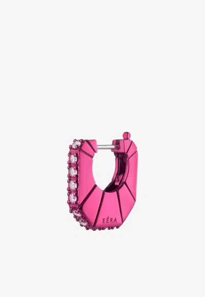 Eéra Marla Single Earring In 18-karat White Gold With Diamonds In Pink
