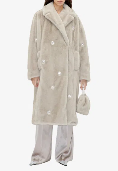 Stine Goya Maxime Faux Fur Coat In Gray