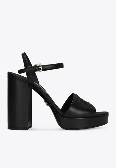 Dolce & Gabbana Ankle Strap Block Heel Sandals In Black