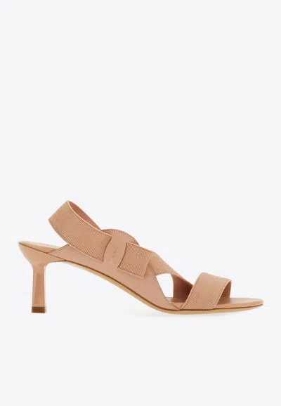 Ferragamo Vara Bow Leather Sandal In Nude