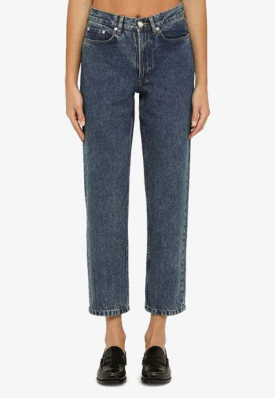 Apc A.p.c. Blue Le Jean Cropped Jeans In Light Blue