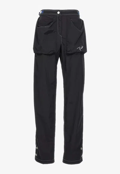 Pucci Logo Nylon Pants In Black
