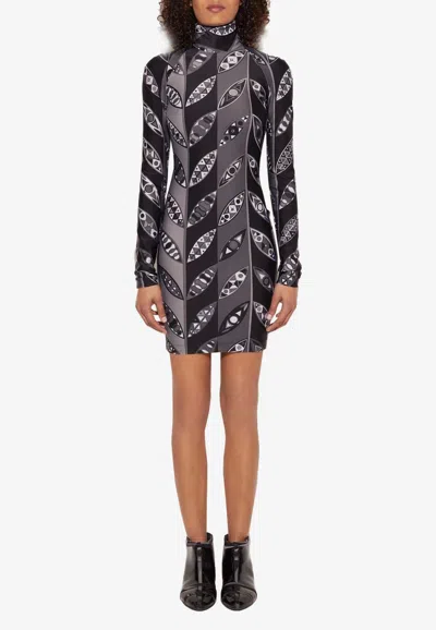 Pucci Abstract-print Cropped Top In Gray