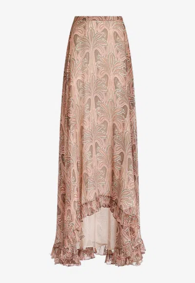 Etro Printed Paisley Chiffon Maxi Skirt In Multicolor