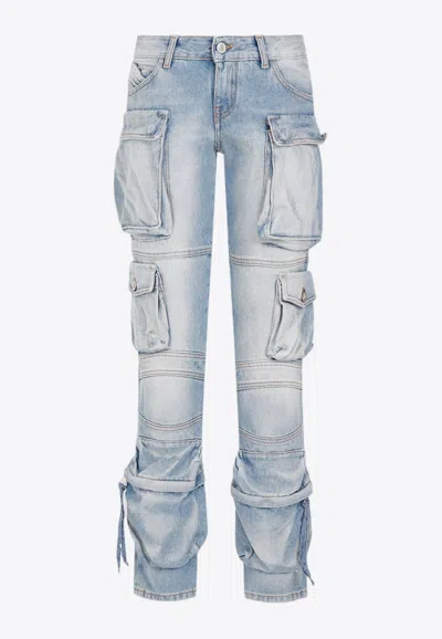 Attico Sky Blue Essie Long Pants In Blue