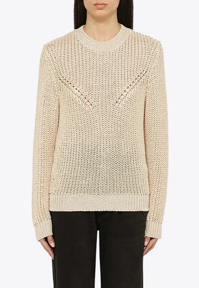 Isabel Marant Recycled Polyester Ecru Crew-neck Jumper In Beige