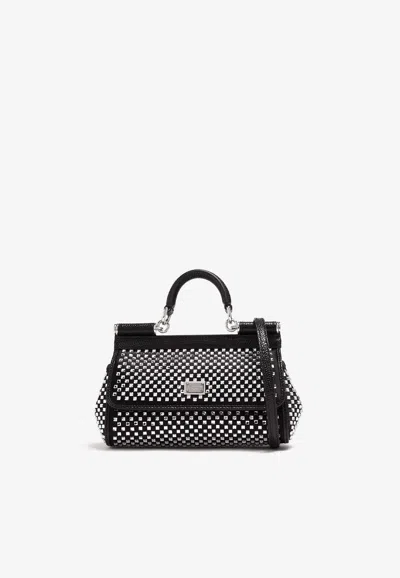 Dolce & Gabbana Small Sicily Tote Bag In Silver