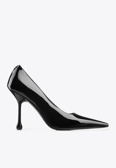 Jimmy Choo Ixia 80 Black Nappa Leather Pumps In Black