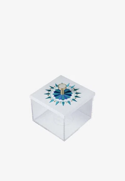 Stitch Mini Square-shaped Arabesque Box In Multicolor